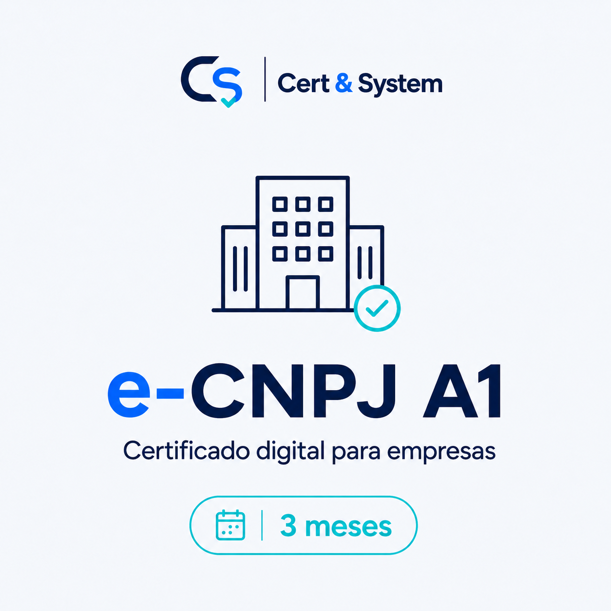 Arte do produto e-CNPJ A1 — 3 meses